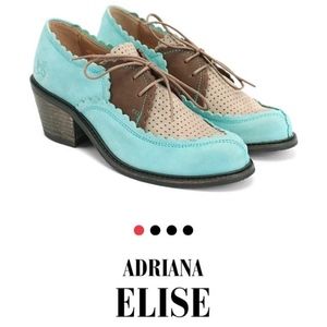 JOHN FLUEVOG~adriano elise~LACE-UP HEEL~TURQUOISE